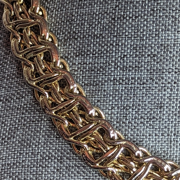 Large Collar necklace vintage gold tone - Picture 5 of 11